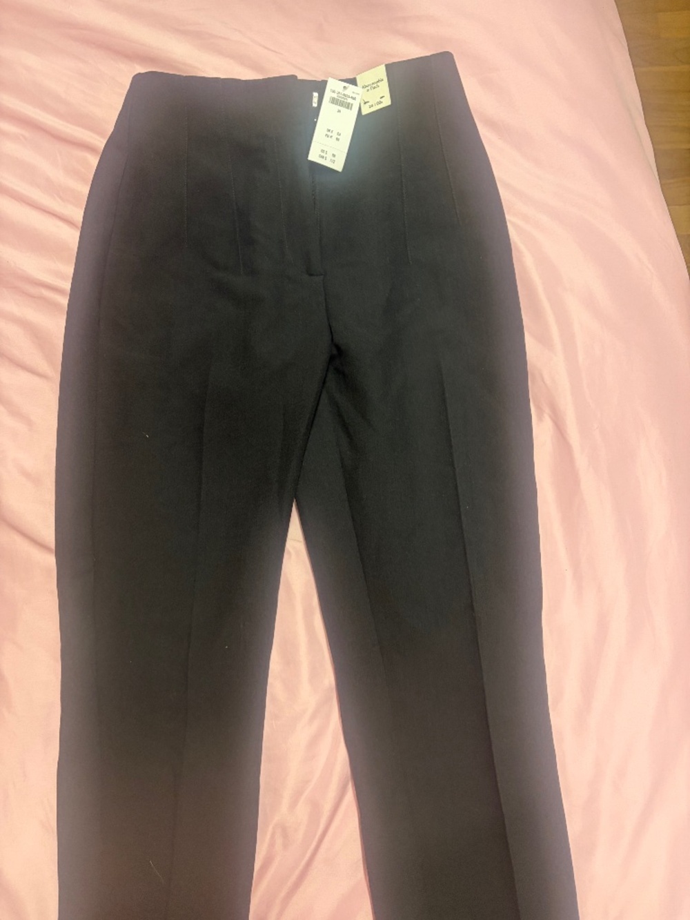 Abercrombie High Rise Tailored Pants Black Size 24 00R NWT